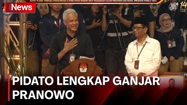 Pidato Lengkap Bacapres Perindo Ganjar Pranowo Usai Dapat Nomor Urut 3 di Pilpres 2024 anjar