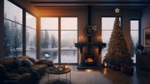 Christmas time ❤ Elegant living room with Christmas decorations with lake view