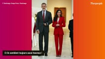 Letizia d'Espagne : Epoustouflante en tailleur rouge, elle impressionne son mari Felipe, au bras toujours gravement blessé