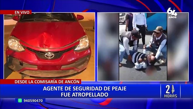 Ancón: Policía en actividad se niega a pagar peaje y atropella a agente de seguridad