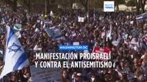 Manifestación a favor de Israel y contra el antisemitismo en Washington