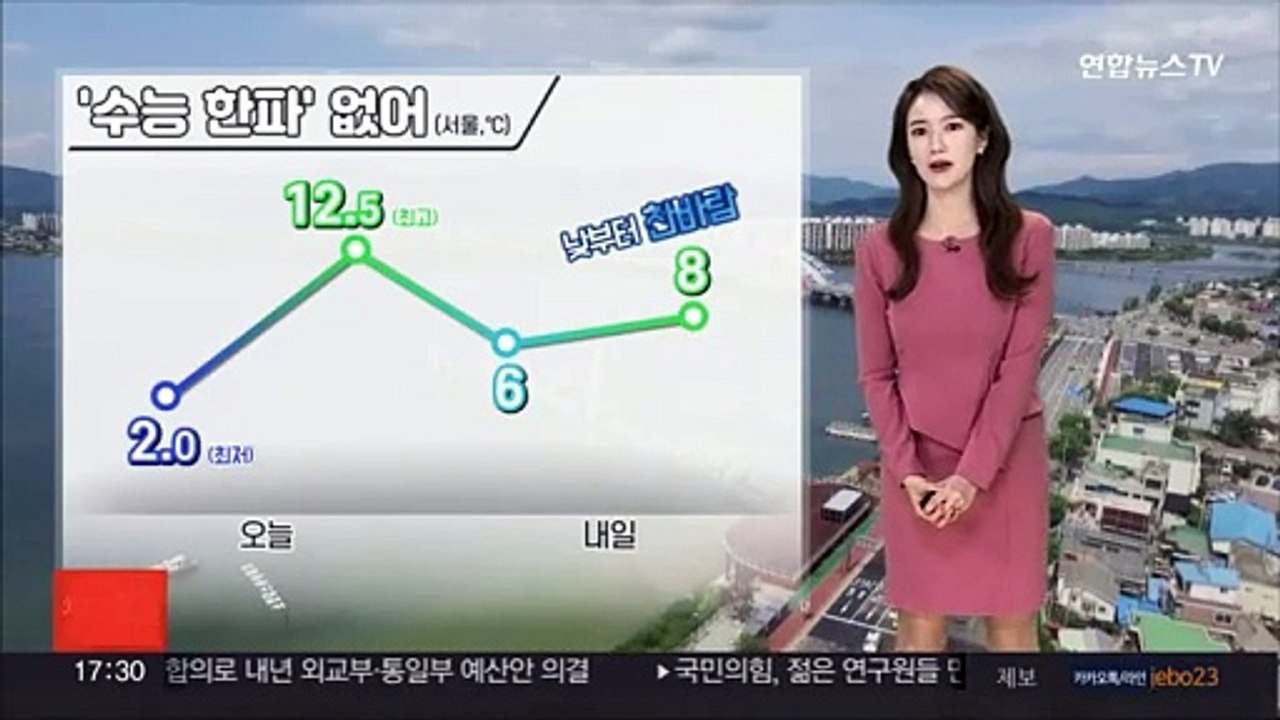 [날씨] 수능일 추위 대신 비…모레 첫눈 가능성