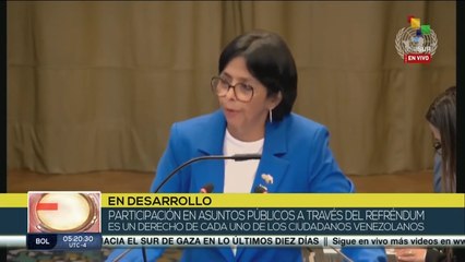 Download Video: Vicepresidenta de Venezuela defiende los derechos históricos sobre la Guayana Esequiba