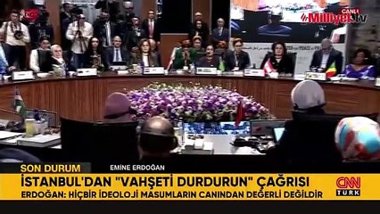İstanbul'dan 'vahşeti durdurun' çağrısı! Emine Erdoğan: Bu karanlığa asla teslim olmayacağız
