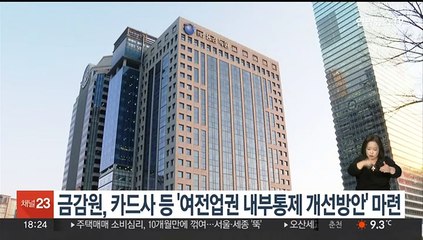 금감원, 카드사 등 '여전업권 내부통제 개선방안' 마련
