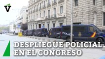 Así es el dispositivo policial especial desplegado en torno al Congreso para el debate de investidura de Pedro Sánchez