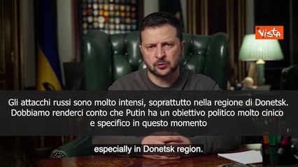Zelensky: Putin cinico, disposto a uccidere per risultati tattici entro dicembre