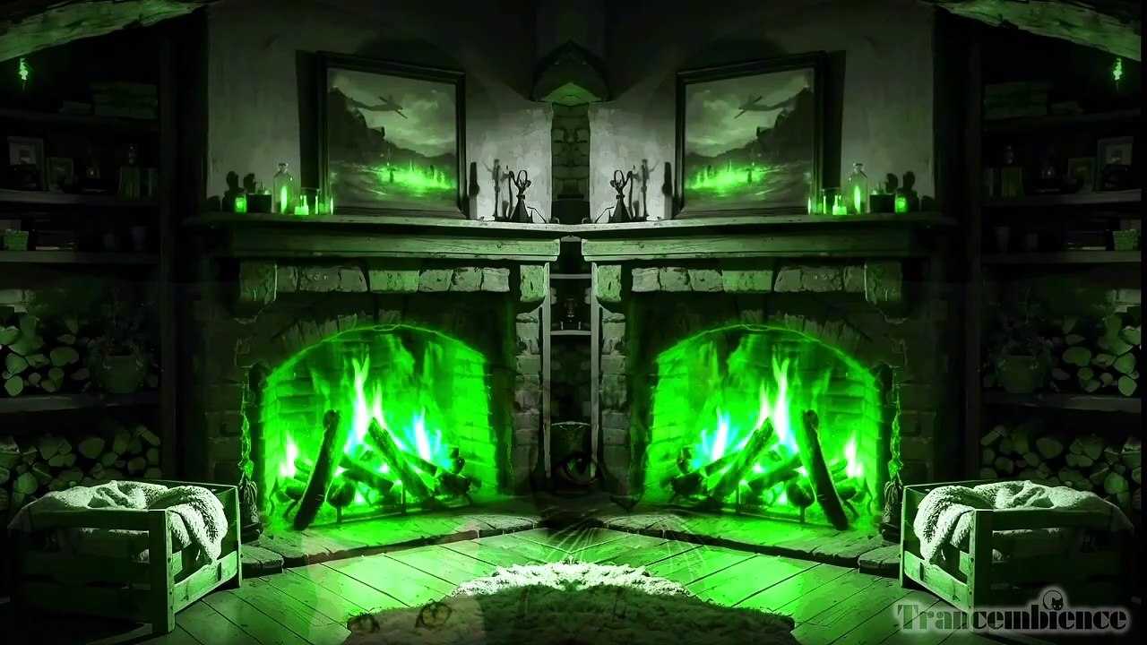 Witch's Living Room |  Fireplace Sound With Spooky Ambience
