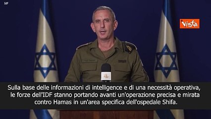 Esercito di Israele: Nell'ospedale di Shifa operazione precisa e mirata contro Hamas
