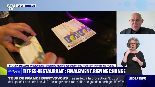 Titres-restaurant: Moins d'un ticket sur deux est utilisé dans les restaurants , assure Frank Delvau, président de l'UMIH Île-de-France