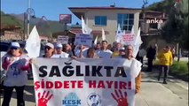 Sağlık Emekçileri Hopa Devlet Hastanesi'ndeki Şiddeti Protesto Etti