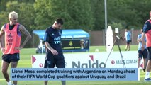 Messi trains with Argentina ahead of World Cup Qualifiers