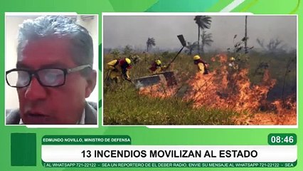 Incendios en Bolivia. El ministro de Defensa, Edmundo Novillo presenta informe