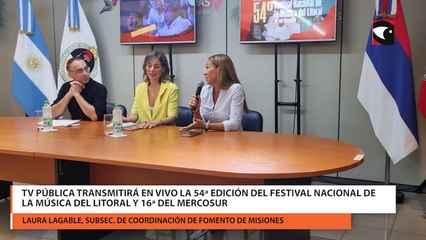 TV Pública transmitirá por primera vez en vivo el Festival Nacional de la Música del Litoral y 16ª del Mercosur