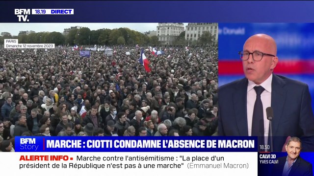 Éric Ciotti, président des Républicains: Pour moi ce qui était indigne, c'est l'absence du président de la République à la marche contre l'antisémitisme
