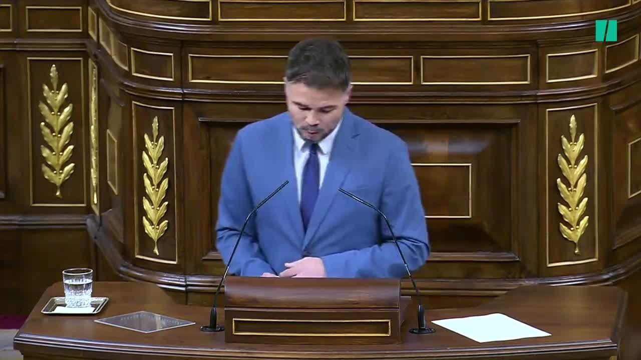 Gabriel Rufián: "España se rompe ahora por la amnistía y quizás porque el Girona va primero. La única verdad es que en todo este tiempo lo único que se ha roto es 35 veces los discos duros de Bárcenas y dos veces la derecha española"