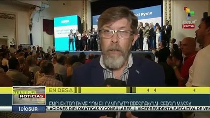 Candidato Sergio Massa intercambia con representantes de las Pymes en Argentina