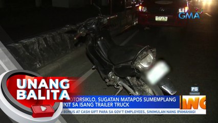 2 sakay ng motorsiklo, sugatan matapos sumemplang nang madikit sa isang trailer truck | UB