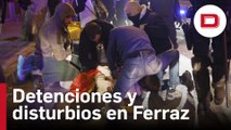 Detenciones y disturbios en otra jornada de protestas en Ferraz coincidiendo con la investidura de Sánchez