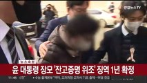 [속보] 윤 대통령 장모 '잔고증명 위조' 징역 1년 확정
