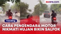 Yogyakarta Akhirnya Diguyur Hujan, Cara Pengendara Motor Nikmati Guyuran Air Bikin Salfok