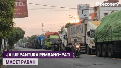 Jalur Pantura Rembang-Pati Macet Parah, Arus Kendaraan Surabaya ke Semarang Tersendat