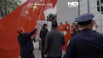 عراك بالأيدي بين معارضين ومؤيدين للحكومة الصينية في سان فرانسيسكو قبيل لقاء شي وبايدن