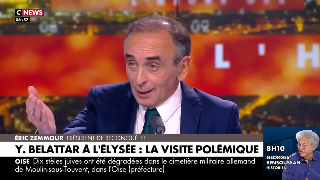 Eric Zemmour s'en prend à Yassine Belattar reçu à l'Elysée : "On voit la baisse du niveau des conseillers ! Lui, c'est un faux comique mais un vrai militant islamiste !"