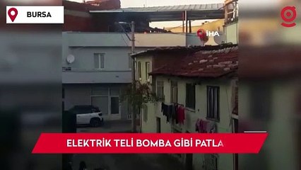 Video çekmek isterken canından oluyordu... Elektrik teli bomba gibi patladı