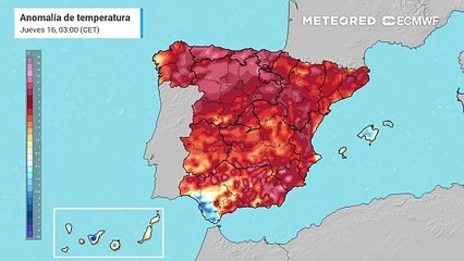 Temperaturas altas muy anómalas tanto hoy como mañana