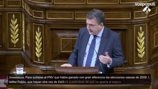 Aitor Esteban (PNV) a Feijóo: Alberto, tu tractor tiene gripado el motor por usar aceite Vox