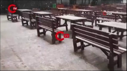 Uludağ’a senenin ilk karı yağdı