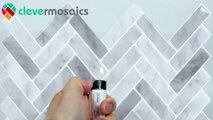 Discover the Beauty of Clever Mosaics Peel and Stick Grey Marble Herringbone Vinyl Tile on Dailymotion!