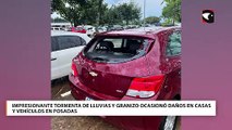 Impresionante tormenta de lluvias y granizo ocasionó daños en casas y vehículos en Posadas