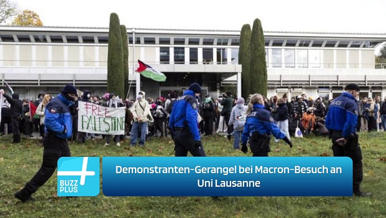 Demonstranten-Gerangel bei Macron-Besuch an Uni Lausanne