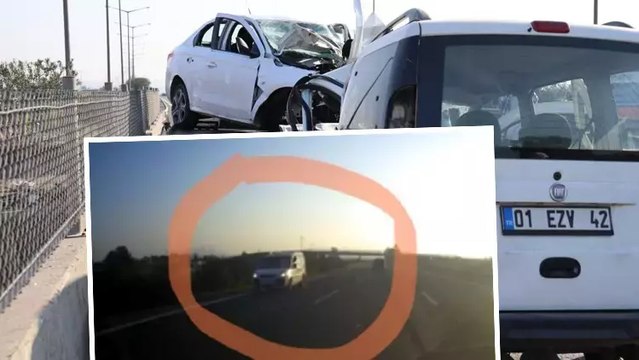 Otoyolda ters yönden giden aracın kazadan önceki görüntüleri ortaya çıktı