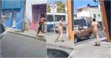 Hombre huye desnudo tras ser descubierto con mujer casada