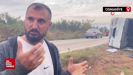 Osmaniye'de servis minibüsü kaza yaptı