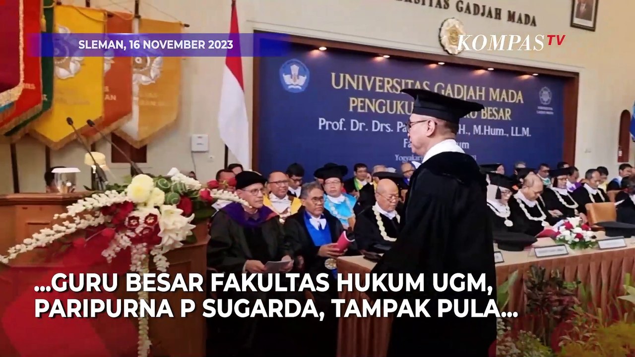 Cerita Ganjar saat Hadir di Pengukuhan  Paripurna P Sugarda Sebagai Guru Besar UGM