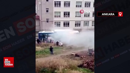 Ankara'da yolculu EGO otobüsünde yangın paniği