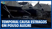 Temporal em Pouso Alegre causa estragos e adia show