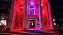 Worthing Town Hall and The Venue have been lit up purple to raise awareness of pancreatic cancer