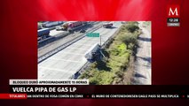 Volcadura de pipa con gas LP colapsa la México-Querétaro; fila de autos alcanza 53 km