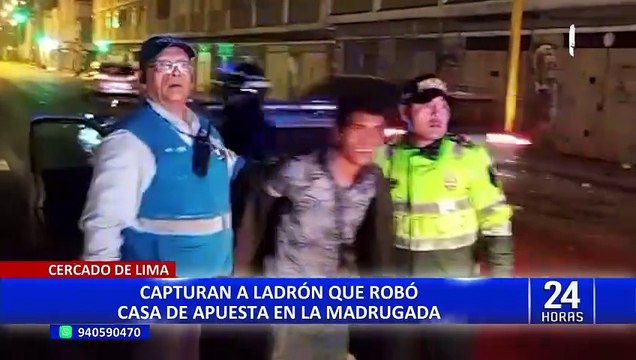Cercado de Lima: capturan a ladrón que ingresó a casas de apuestas para robar dinero