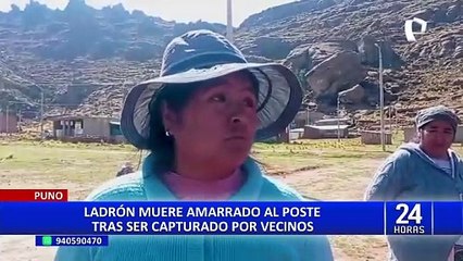Puno: Hombre fallece atado a un poste tras ser sorprendido robando