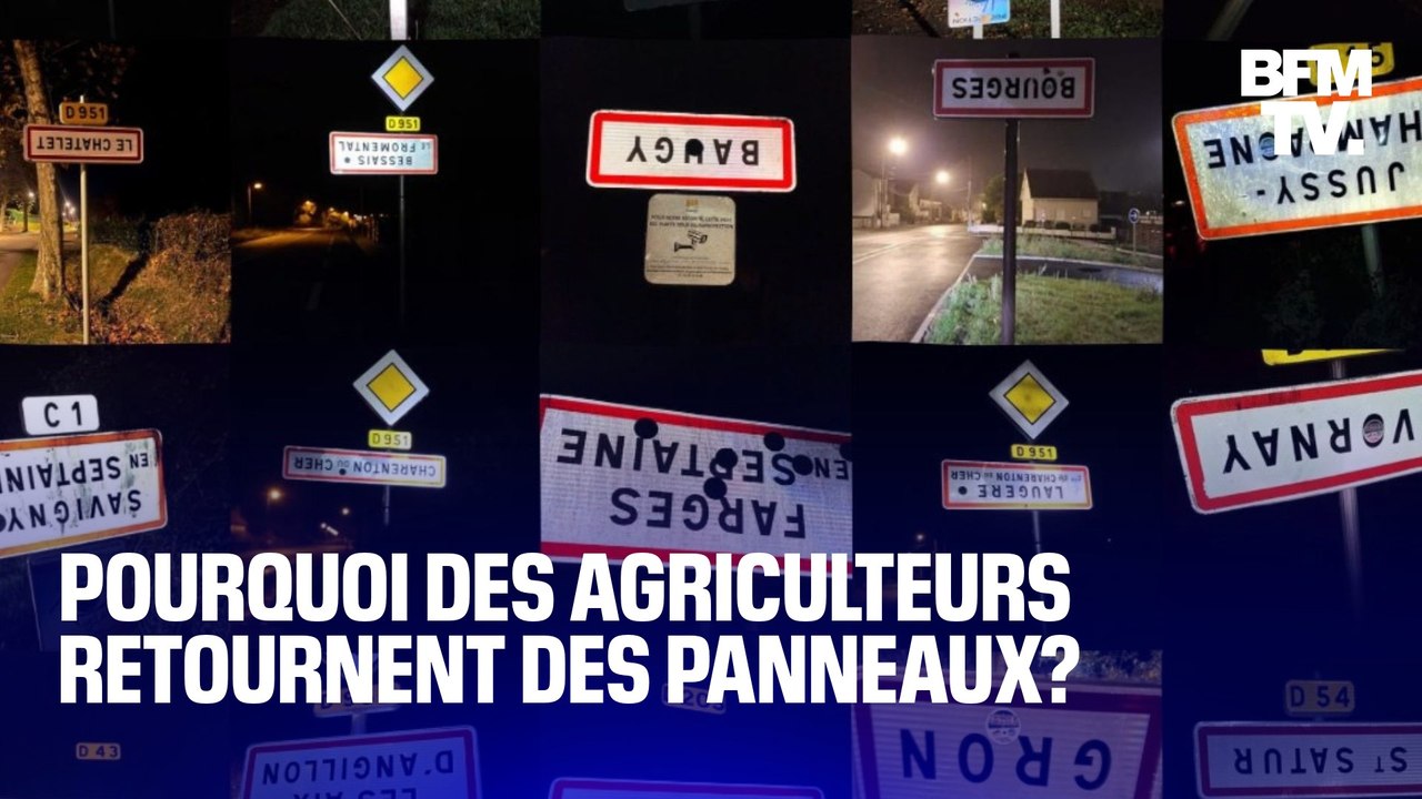 Voici pourquoi des agriculteurs retournent des panneaux de communes à l'envers