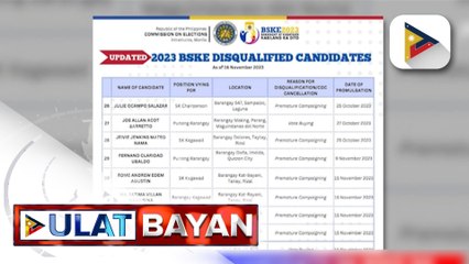 Bilang ng mga kandidato sa #BSKE2023 na na-disqualify, umakyat na sa 39