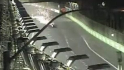 Bellagio CCTV shows moment Sainz’s Ferrari hits drain cover on Las Vegas F1 circuit