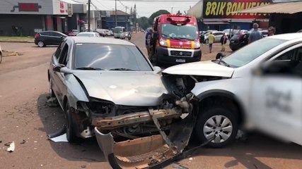 Homem fica ferido em acidente entre Vectra e Saveiro no São Cristóvão