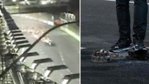 Grand Prix de Las Vegas : la Formule 1 de Carlos Sainz heurte une plaque d'égout lors des essais libres